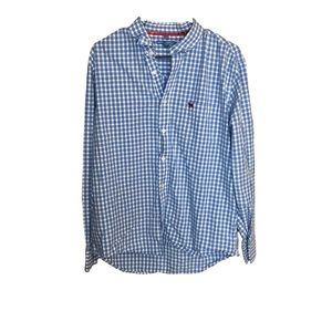 Aeropostale Slim Fit Blue Gingham Button Down Shirt Large